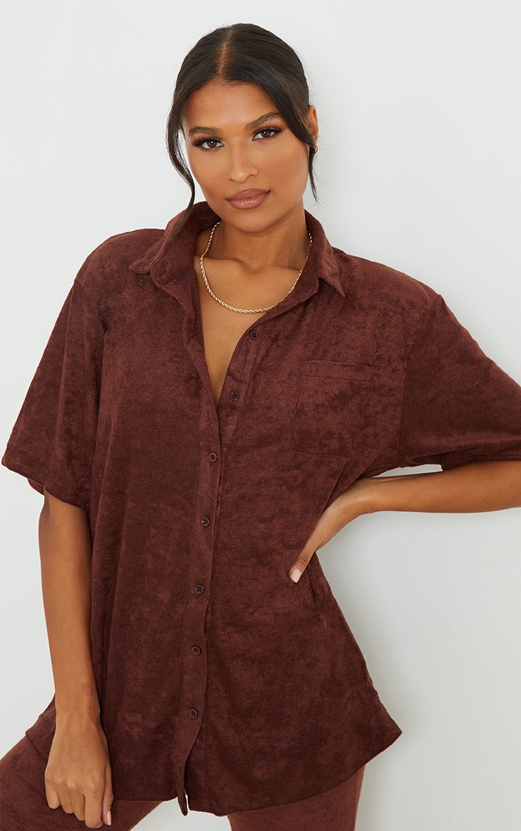 Chocolate Brown Towelling Shirt