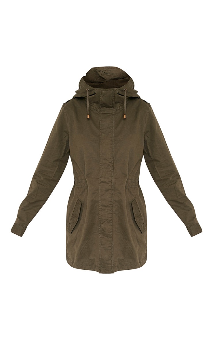 Sela Khaki Hooded Parka - Coats & Jackets - PrettylittleThing | PrettyLittleThing