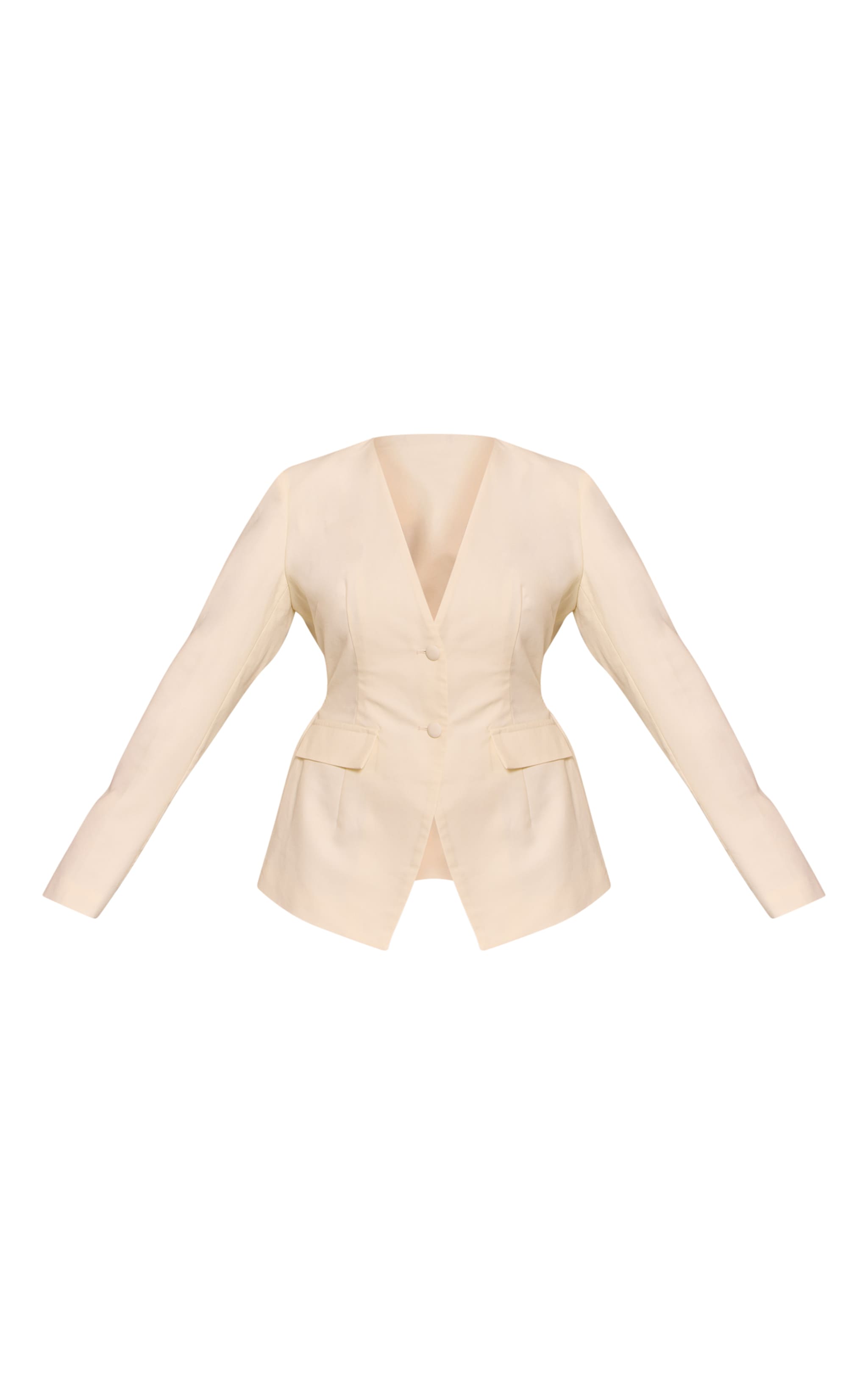 Shape Butter Cream Plunge Neck Cinched Blazer image 5