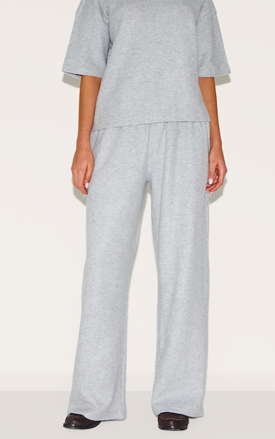 Grey Soft Touch Wide Leg Track Pants