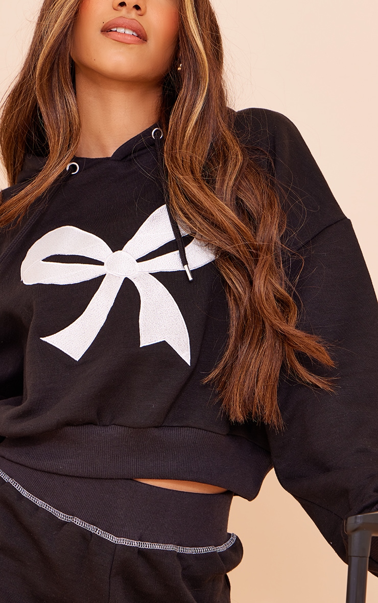 Black Bow Embroidered Sweatshirt image 4