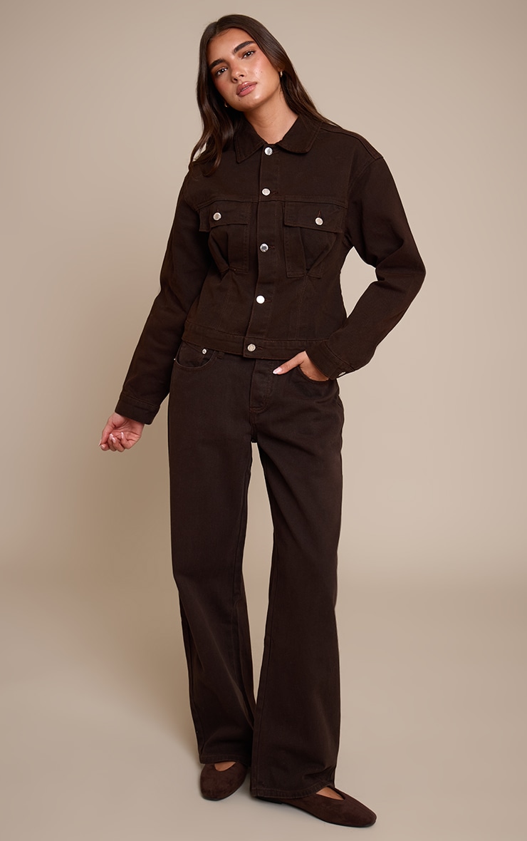 Dark Chocolate Dip Front Straight Leg Jeans image 1