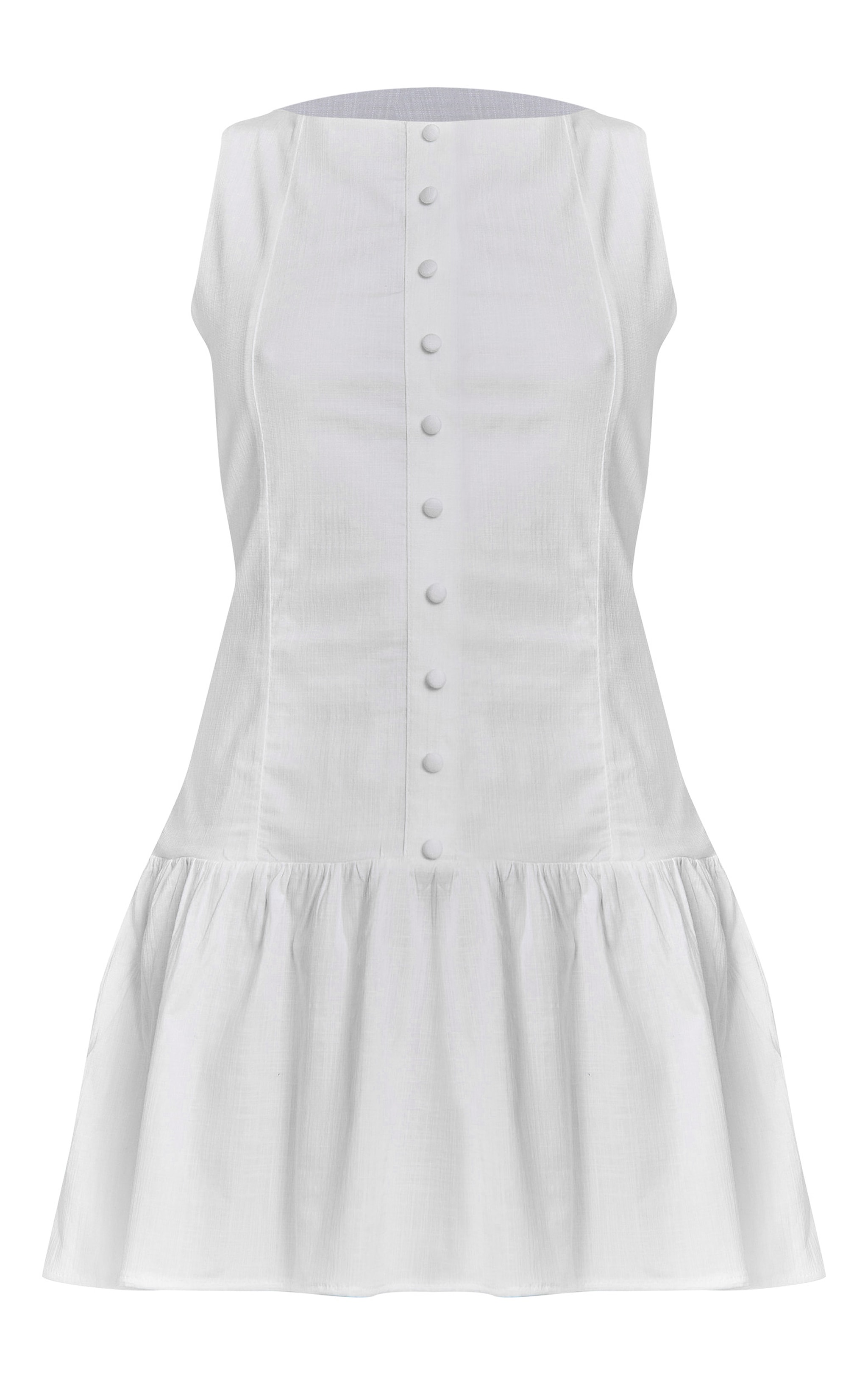 Petite White Button Up Shift Mini Dress image 5