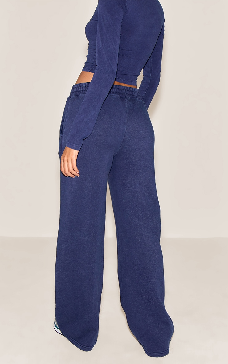 Navy Washed Oversized Wide Leg Sweatpants image 3