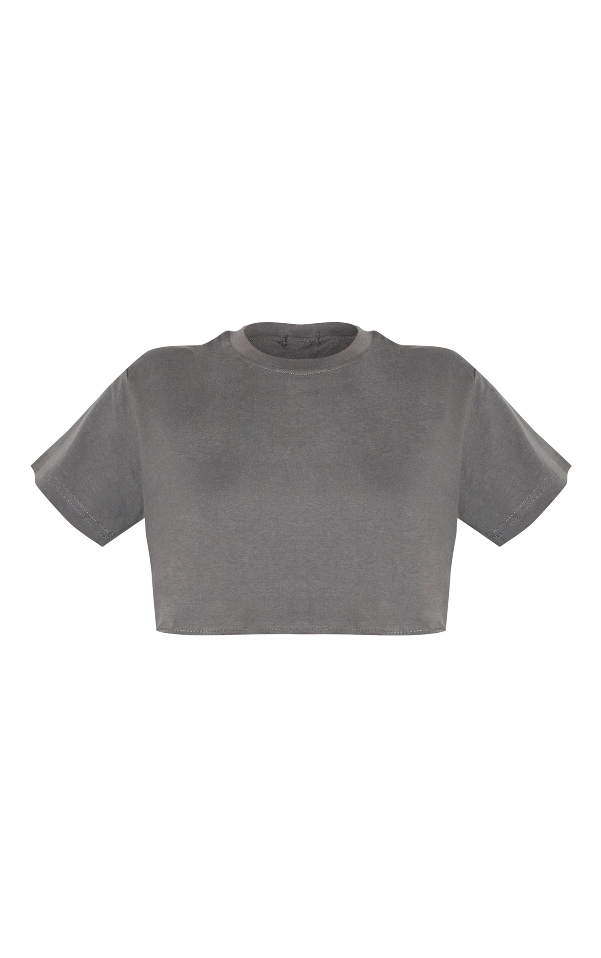 Cotton Charcoal Oversized Crop T-Shirt image 5