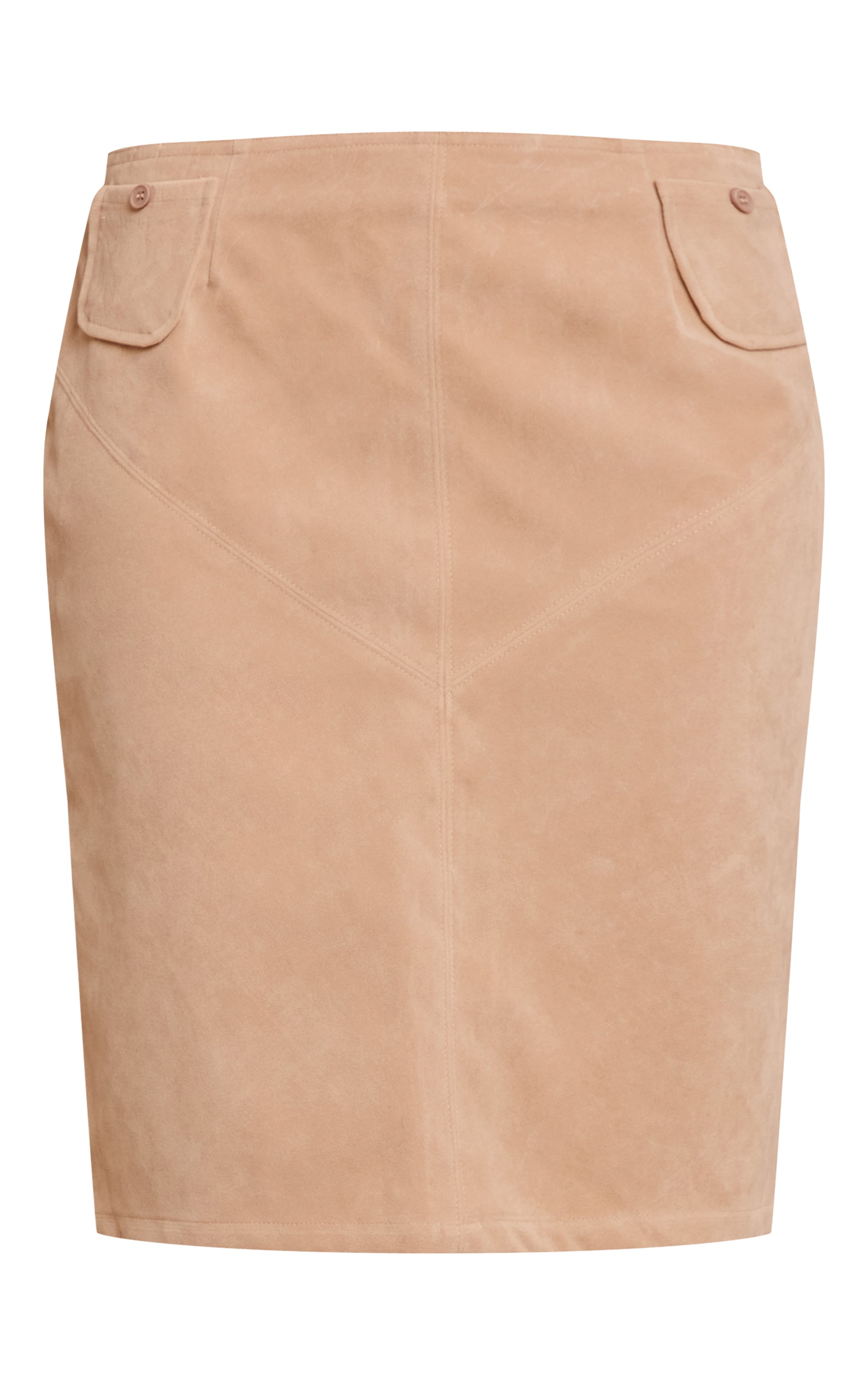 Sand Faux Suede Midi Skirt image 5