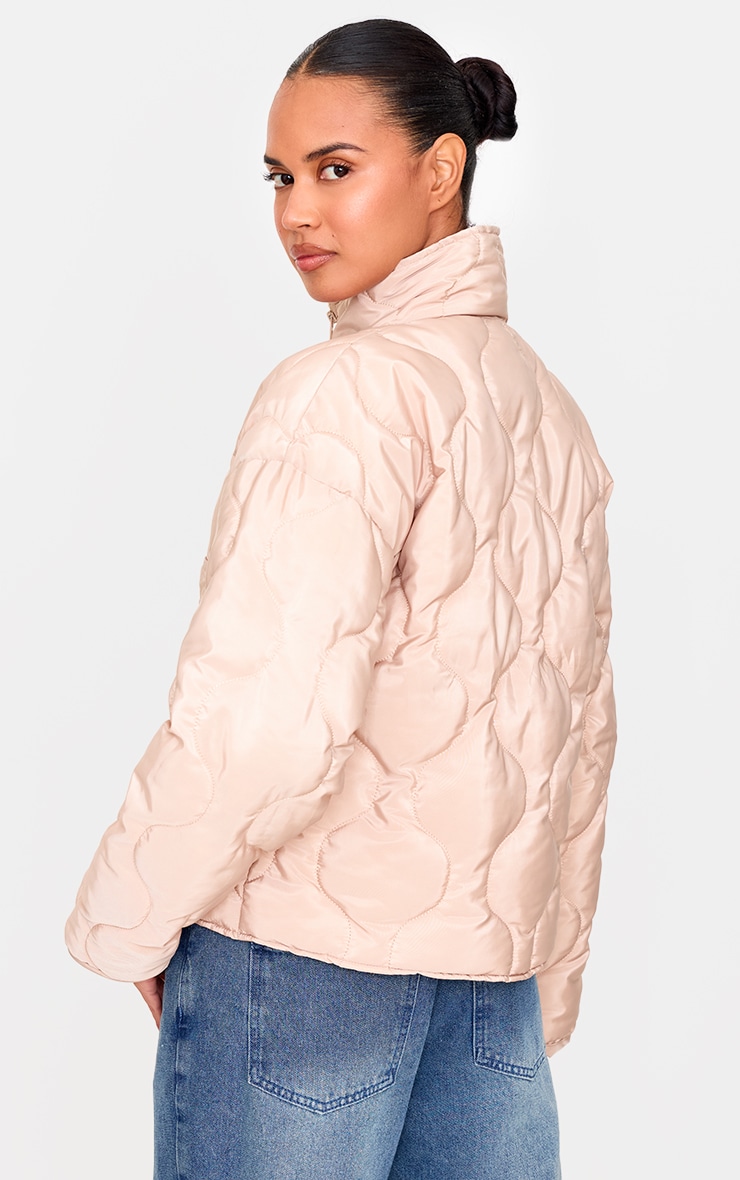 Stone Padded Wave Funnel Neck Jacket image 2