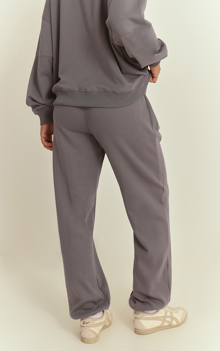 Charcoal Grey Interlock Cuffed Track Pants image 3