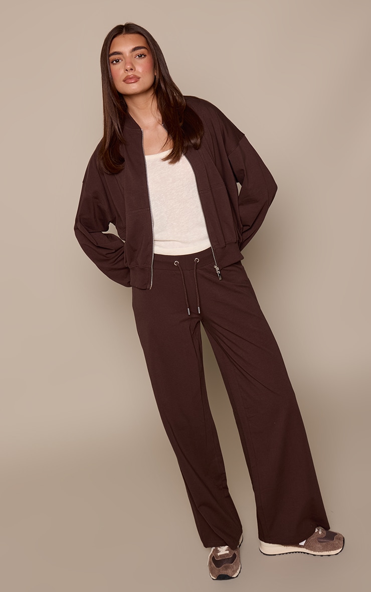 Pantalon décontracté droit chocolat