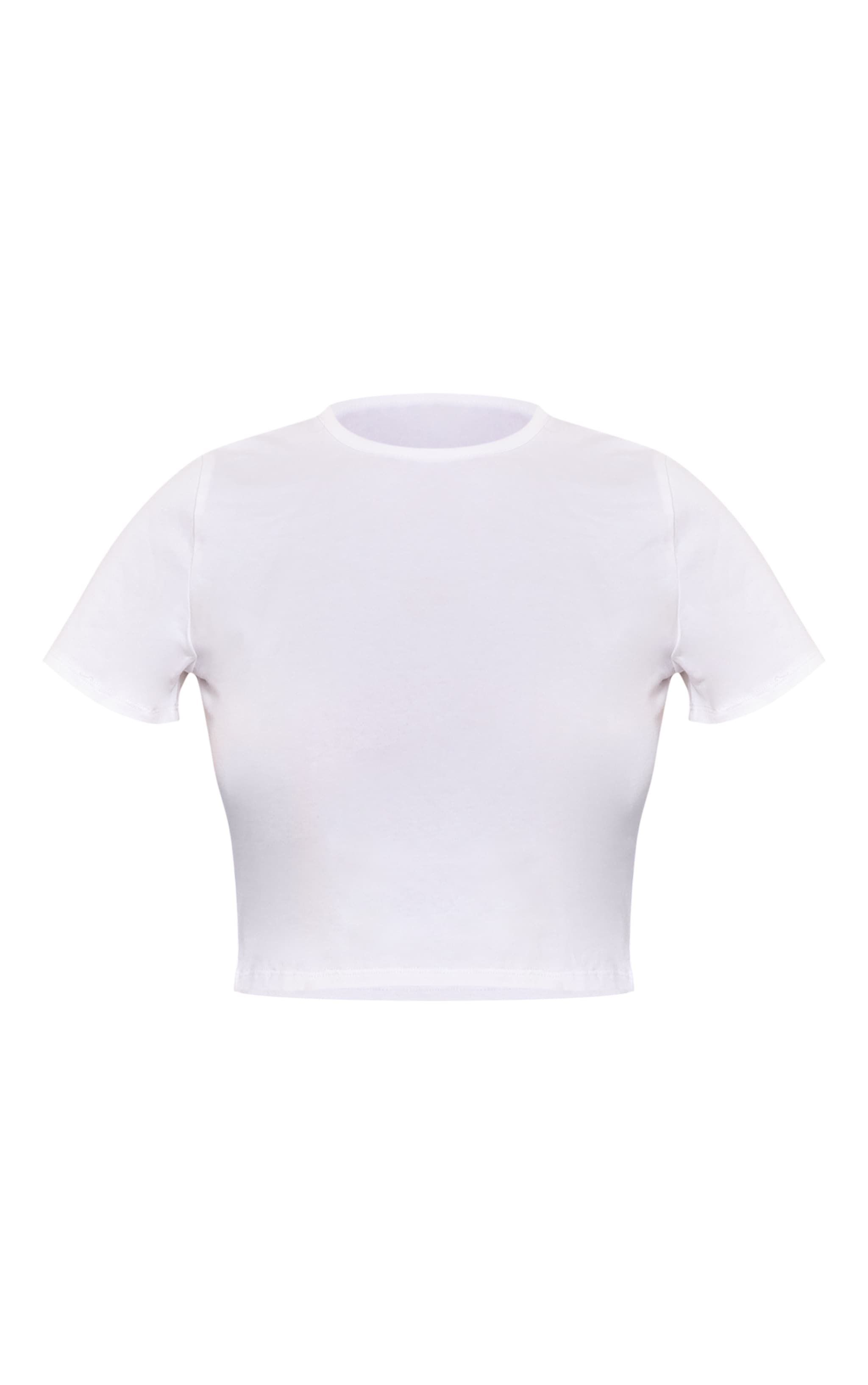 T-shirt court en coton blanc à col ras et manches courtes image 5