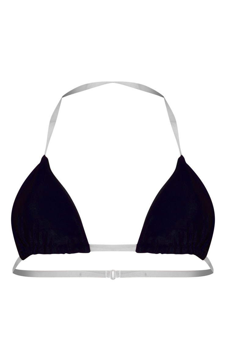 Black Clear Strap Padded Bikini Top PrettyLittleThing AUS