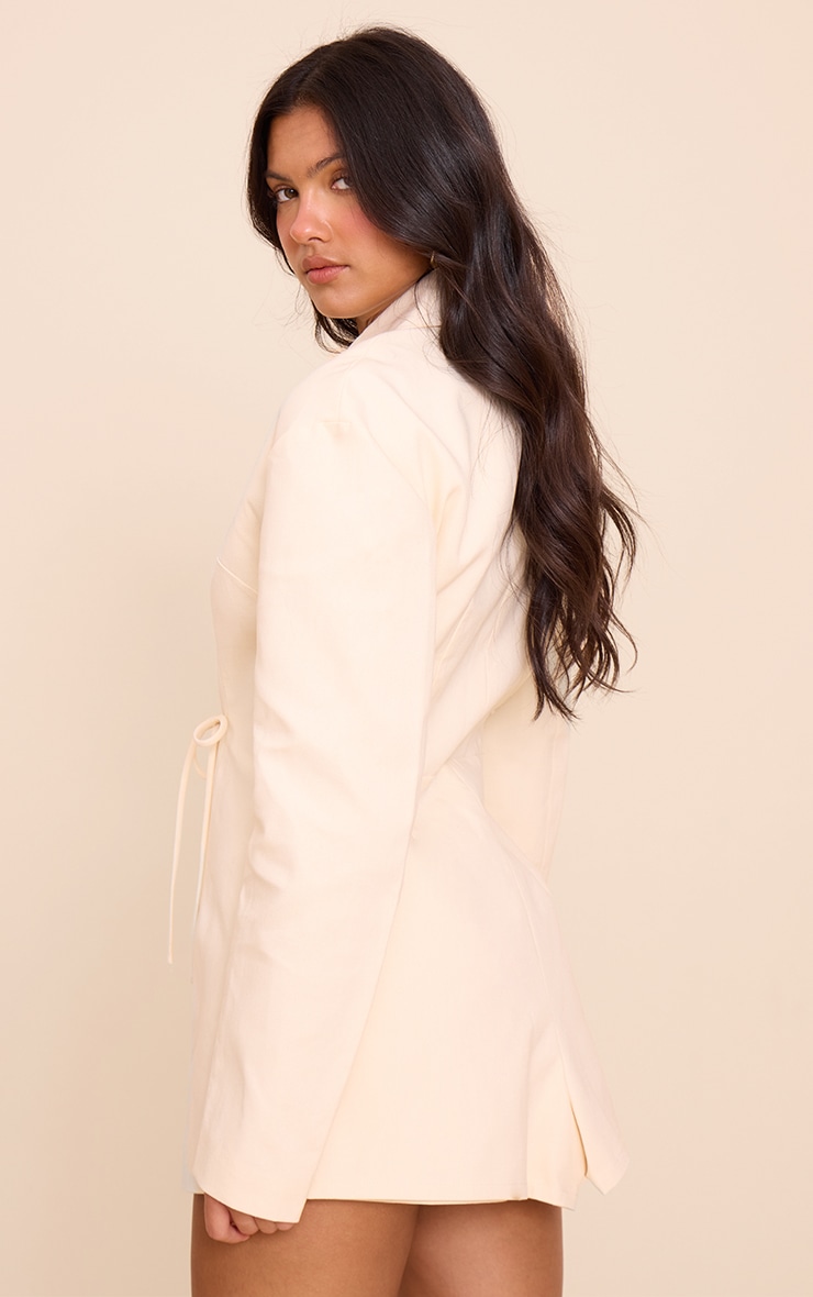 Cream Woven Wrap Blazer Playsuit image 2
