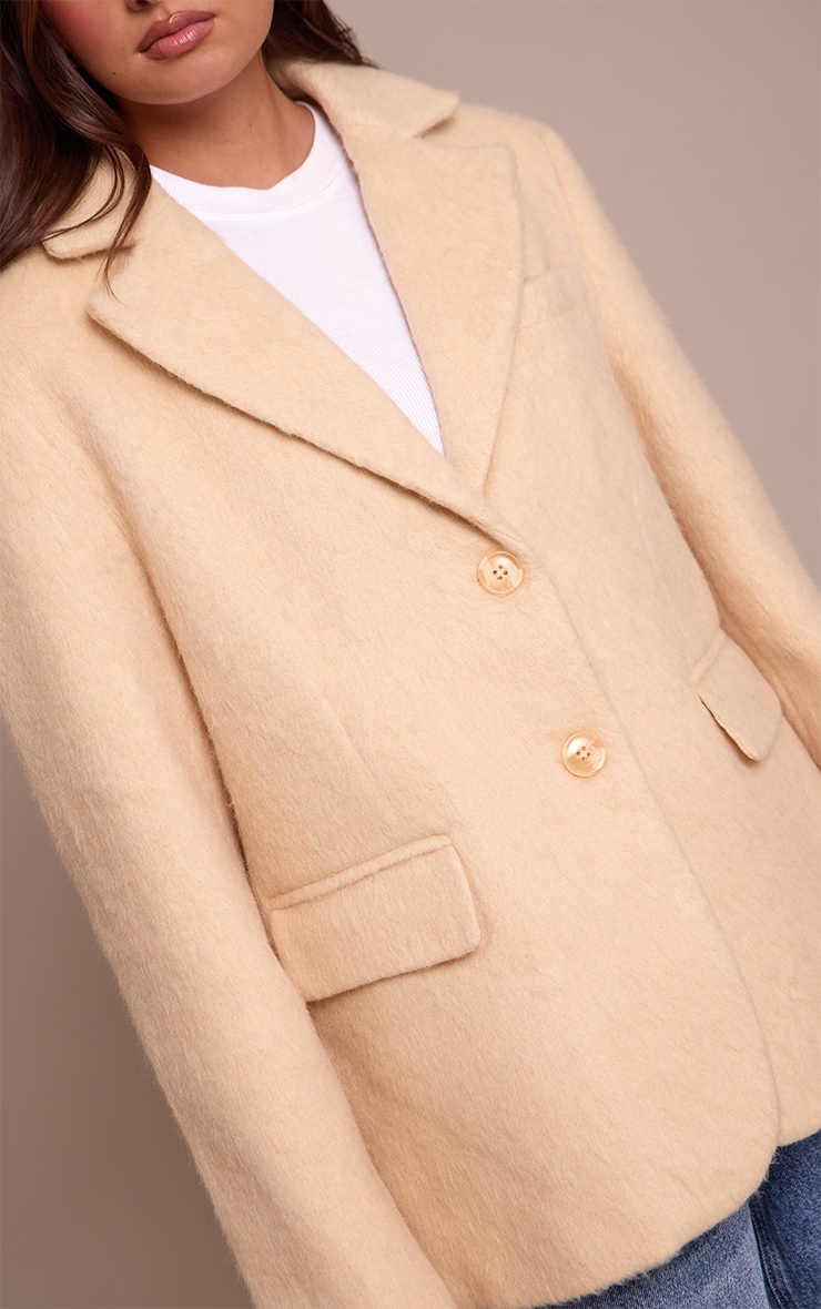Buttercream Brushed Wool Look Oversized Blazer image 4
