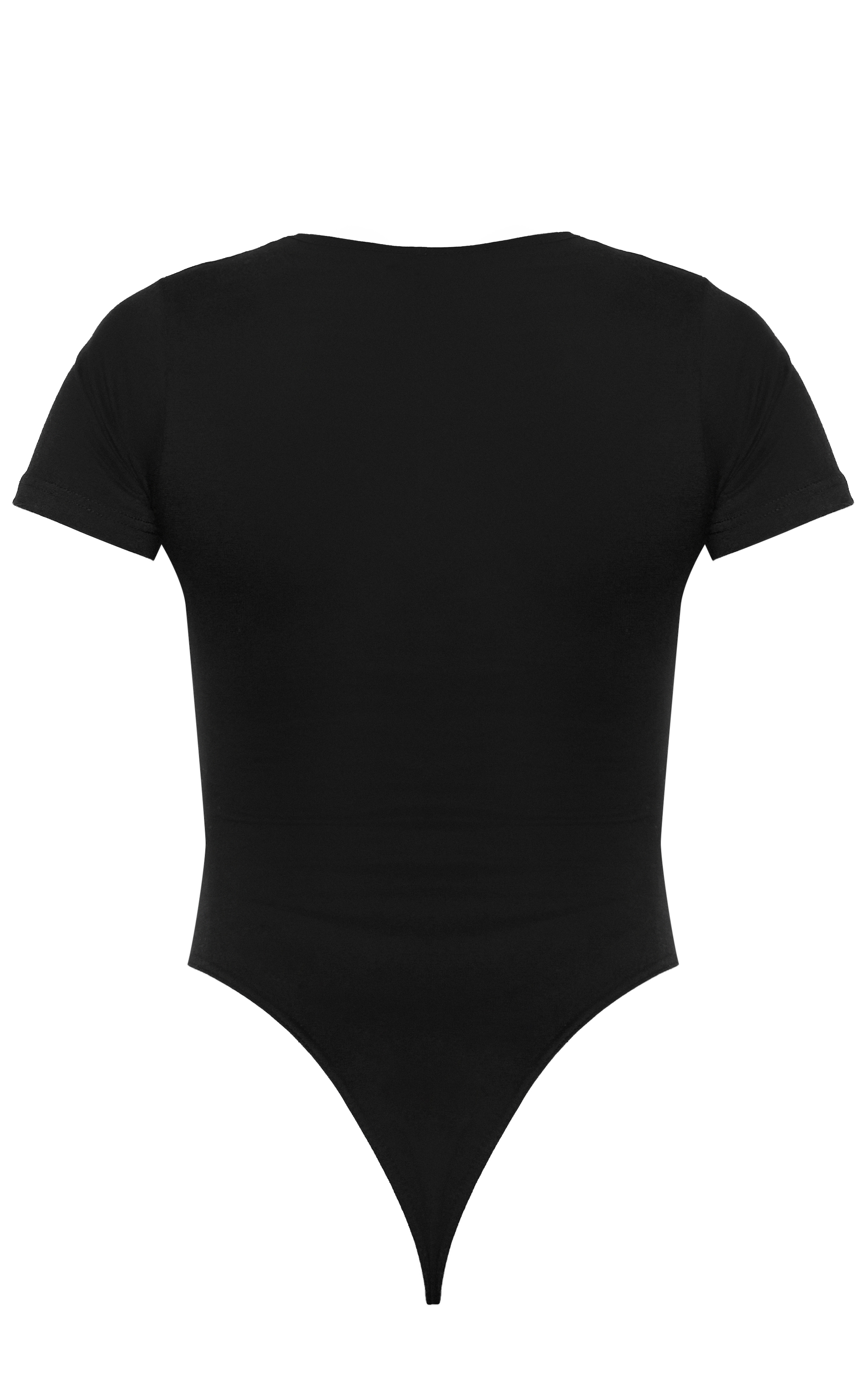 PRETTYLITTLETHING Black Logo Short Sleeved Bodysuit image 6