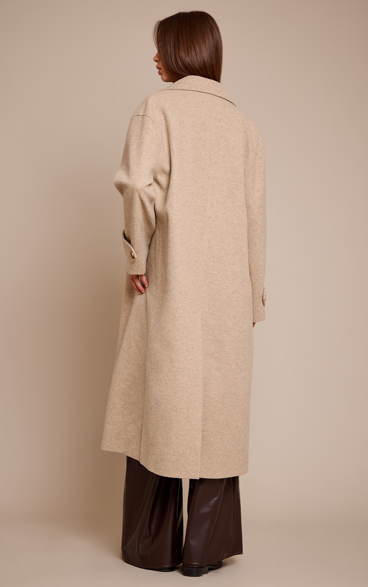 Oat Belted Oversized Wool Look Coat image 2
