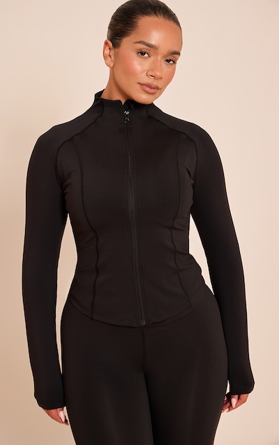 Shape Veste en Sculpt noir zippée à manches longues et coutures visibles