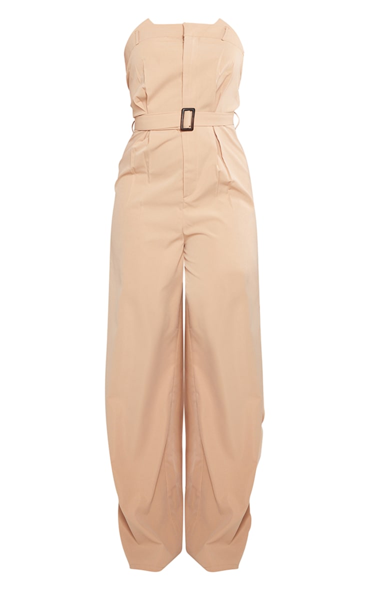 Stone Woven Belted Bandeau Wide Leg Jumpsuit image 5