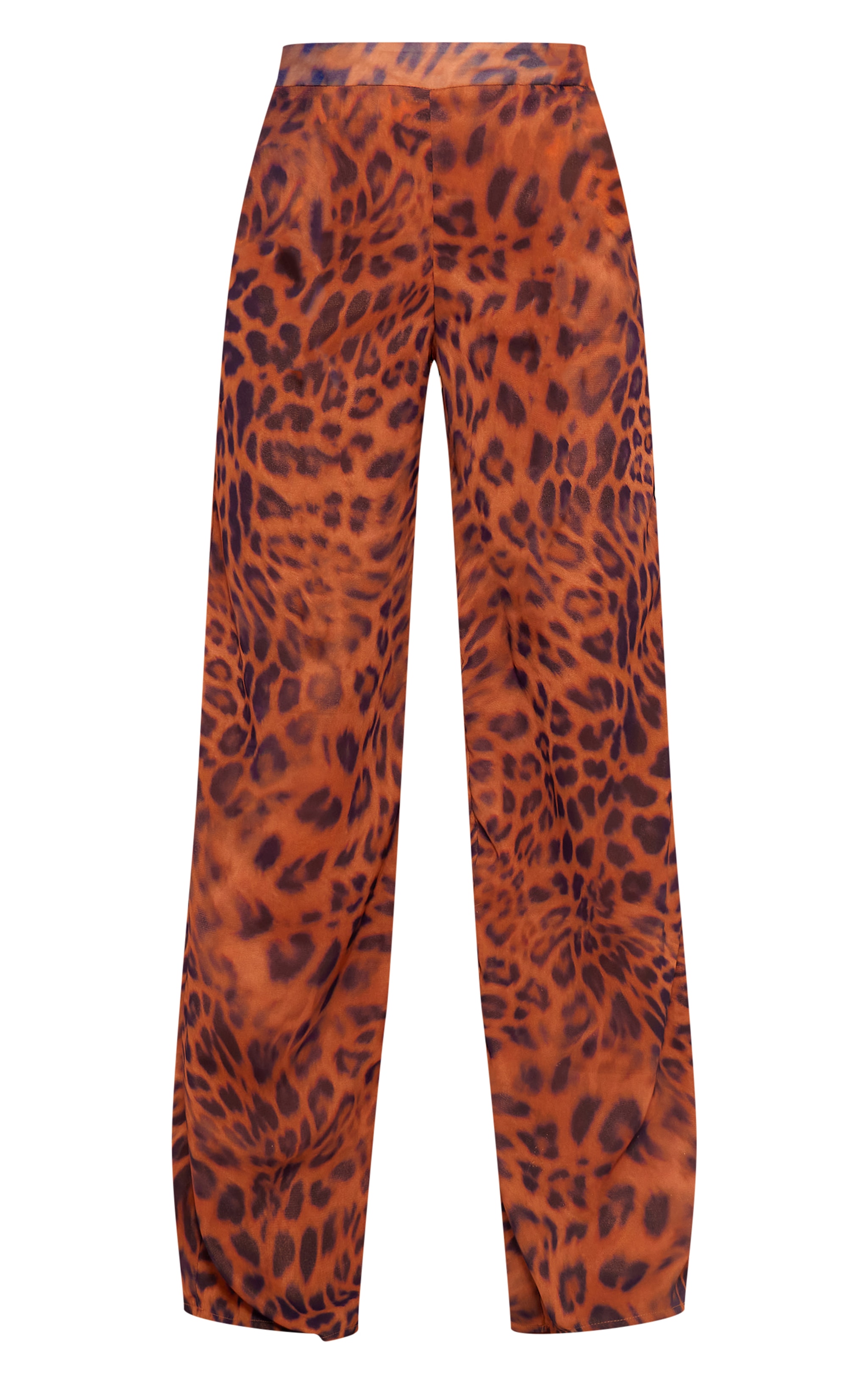 BEEDEN LEOPARD PRINT WIDE STRAIGHT PANTS BEEDEN LEOPARD PRINT WIDE