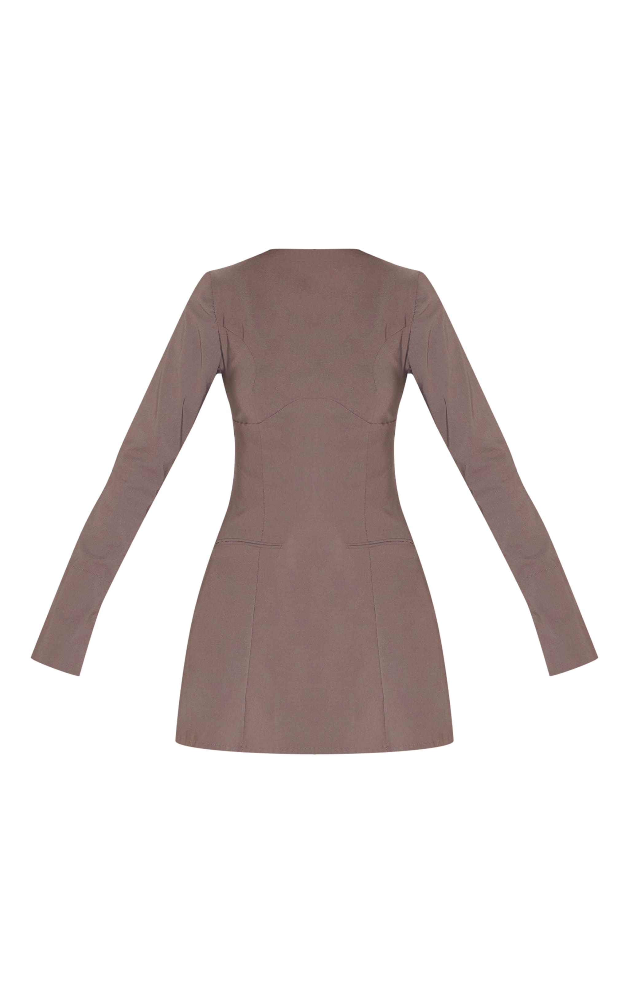 Mushroom Stretch Woven Boat Neck Flare Sleeve Shift Dress image 5