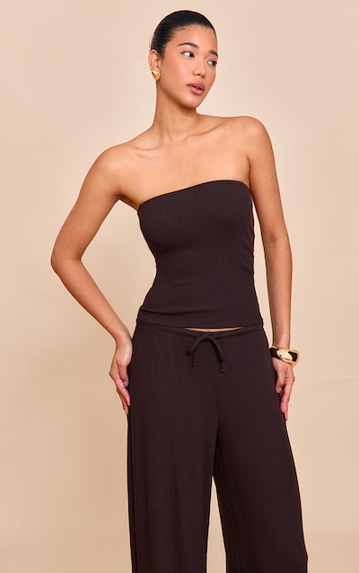 Chocolate Textured Bandeau Top