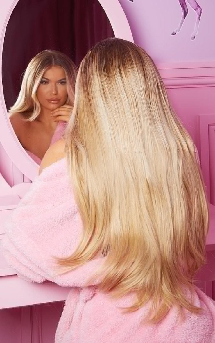 LullaBellz Super Thick 22'5 Piece Straight Clip In Hair Extensions Golden Blonde image 2