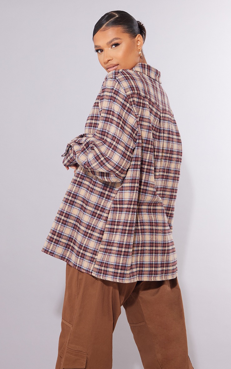 brown oversized flannel shirt