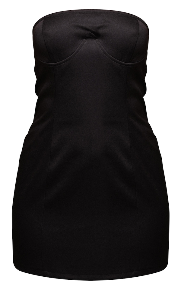 Black Woven Bandeau Under Bust Bodycon Dress PrettyLittleThing