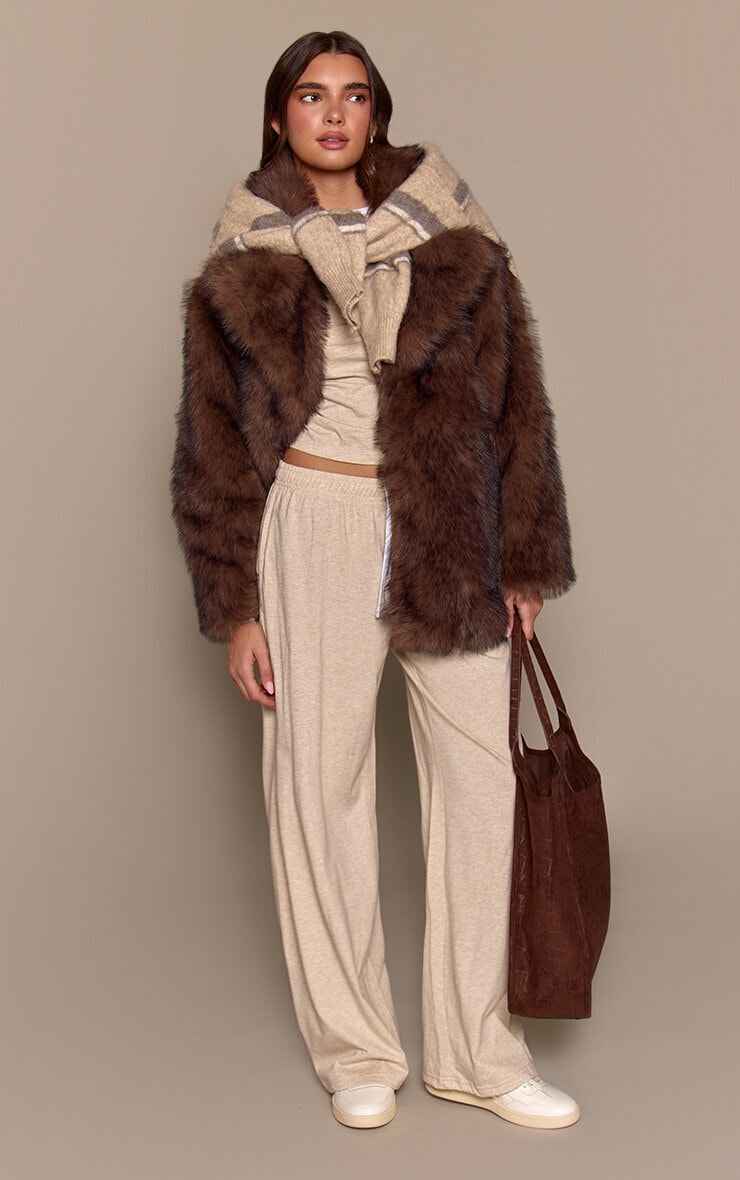 Oatmeal Marl Cotton Contrast Drawstring Relaxed Joggers image 2