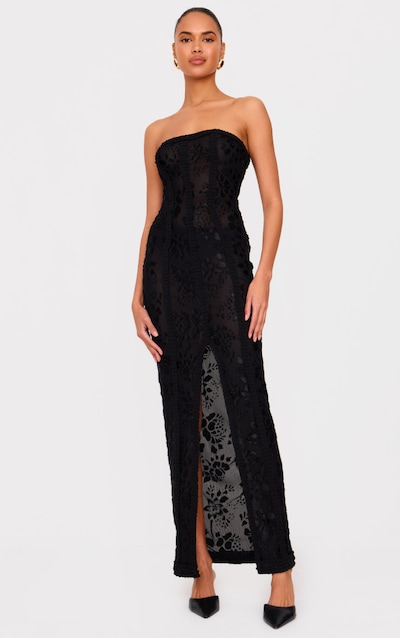 Black Mesh Dress With Flowers Ruby Black Evening Mesh Dress With Embroidered  Roses