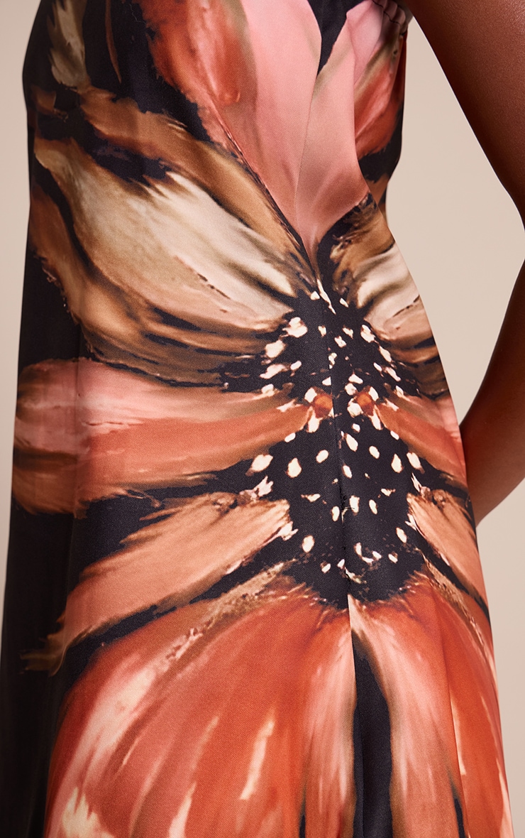 Black Floral Printed Shift Dress image 4