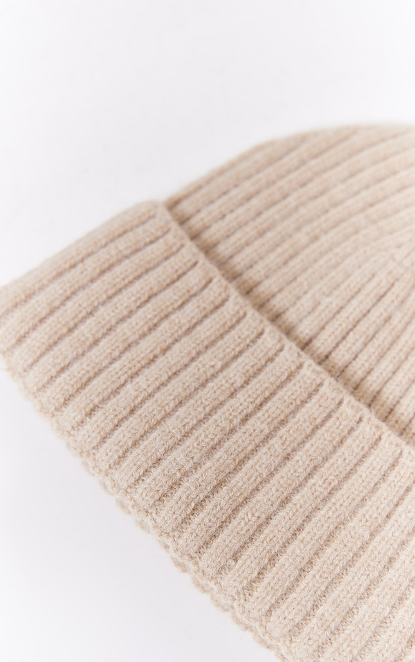 Vanilla Wide Rib Beanie Hat Accessories PrettyLittleThing USA