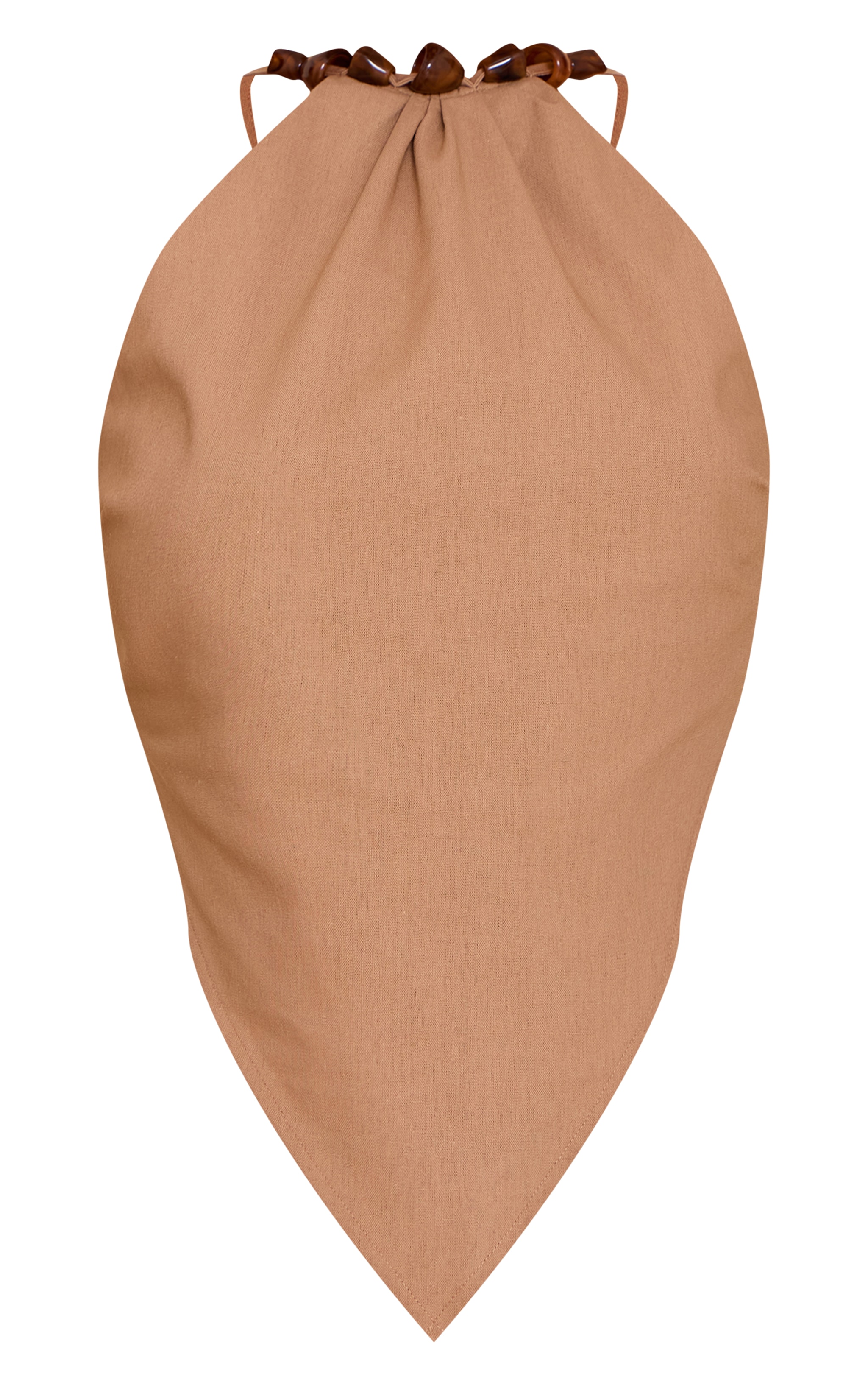 Light Brown Beaded Pointed Hem Long Top image 5