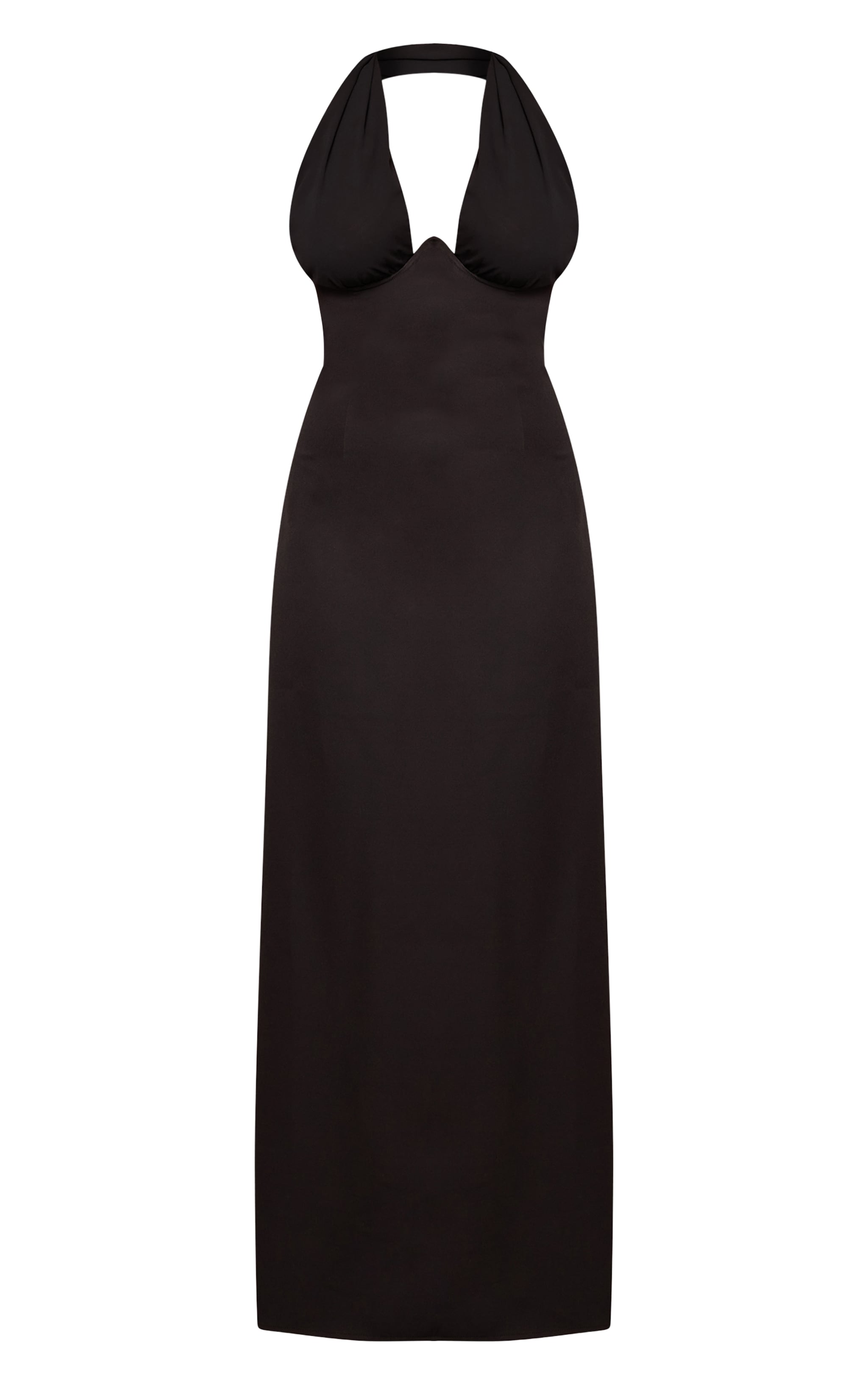 Shape Black Contrast Chiffon Plunge Cup Detail Maxi Dress image 5