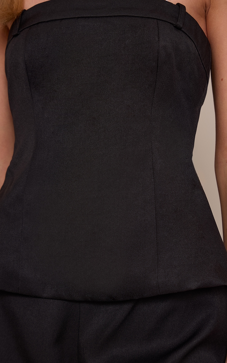 Black Bandeau Wrap Back Wide Leg Jumpsuit image 4