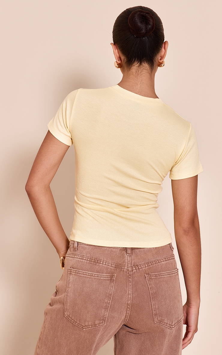 Butter Cream Soft Rib Crew Neck Short Sleeve Top image 2