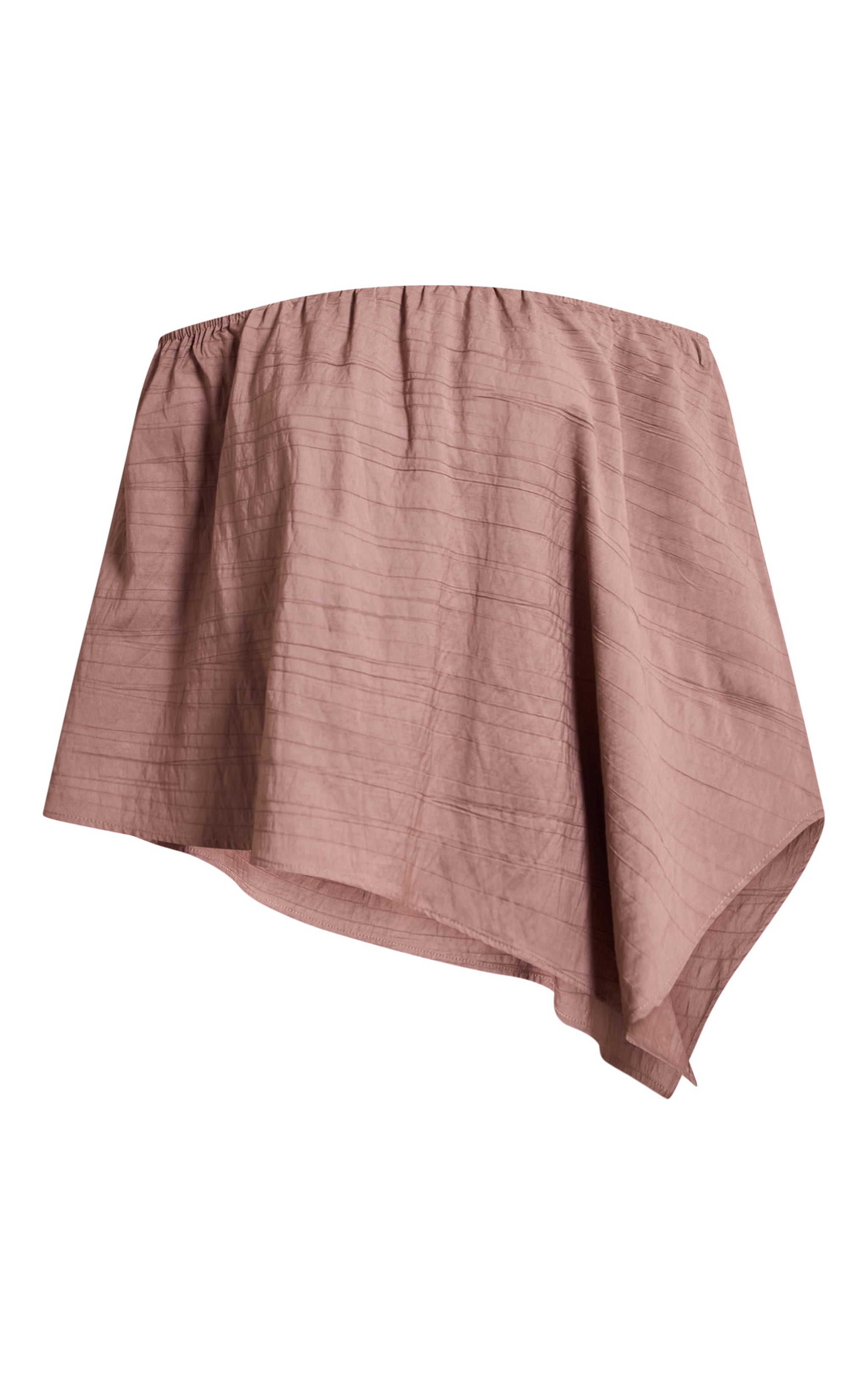 Petite Taupe Crinkle Asymmetric Bardot Cape Top image 5