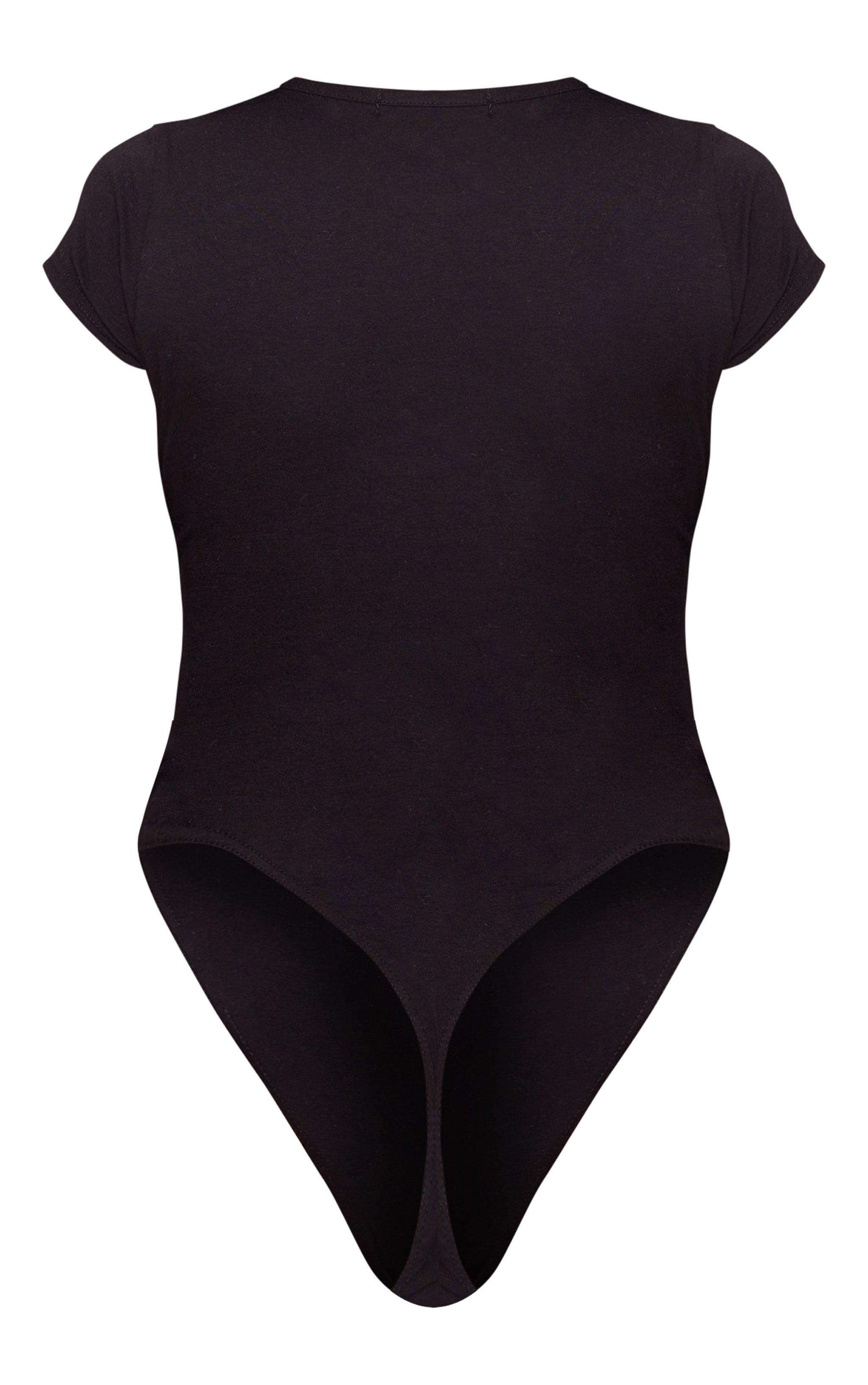 PRETTYLITTLETHING Petite Black Cap Sleeve Bodysuit image 6