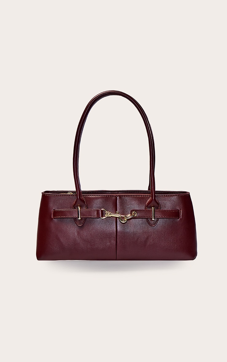 Burgundy Soft PU Shoulder Bag image 2