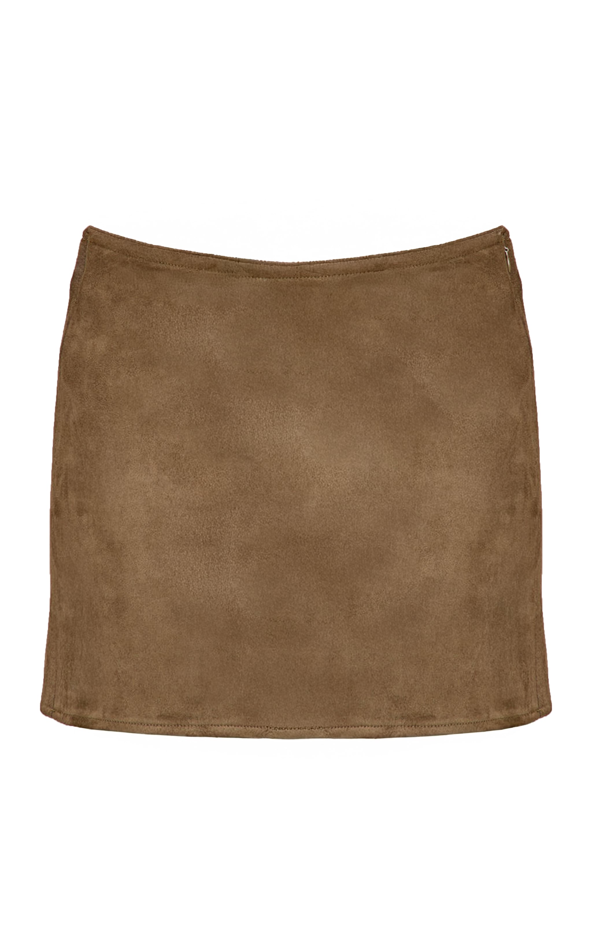 Khaki Suede Aline Mid Rise Mini skirt image 6