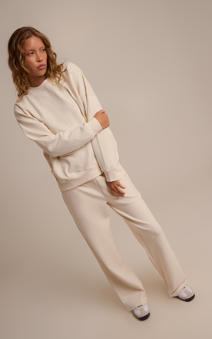 Cream 350 GSM Interlock Sweatshirt image 3