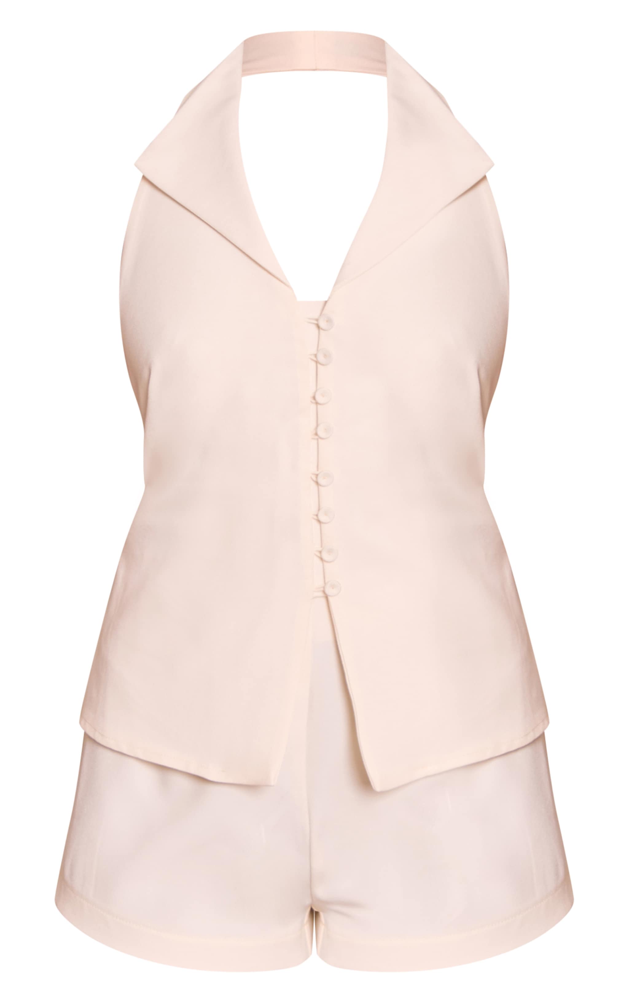 Buttercream Collar Button Down Detail Romper image 5