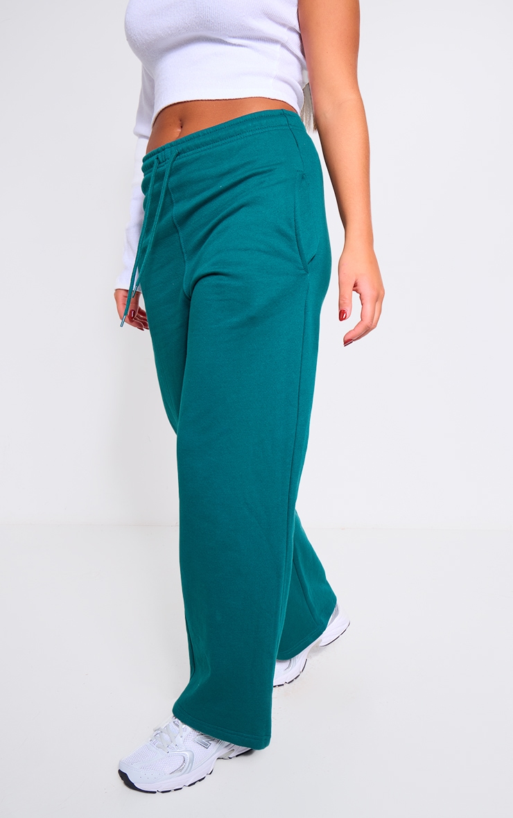 Forest Green Basic Wide Legged Sweatpants image 2