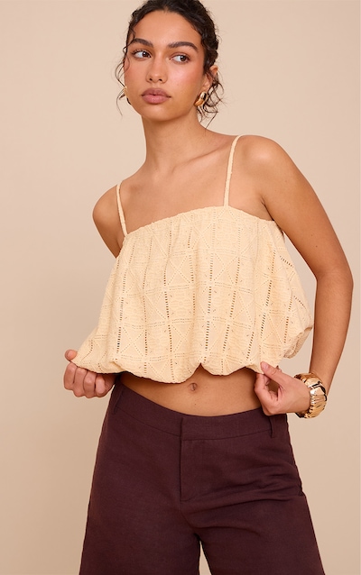Butter Yellow Crochet Textured Puffball Bralet