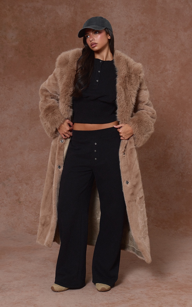 Black Button Up Cinched Sweatshirt image 3