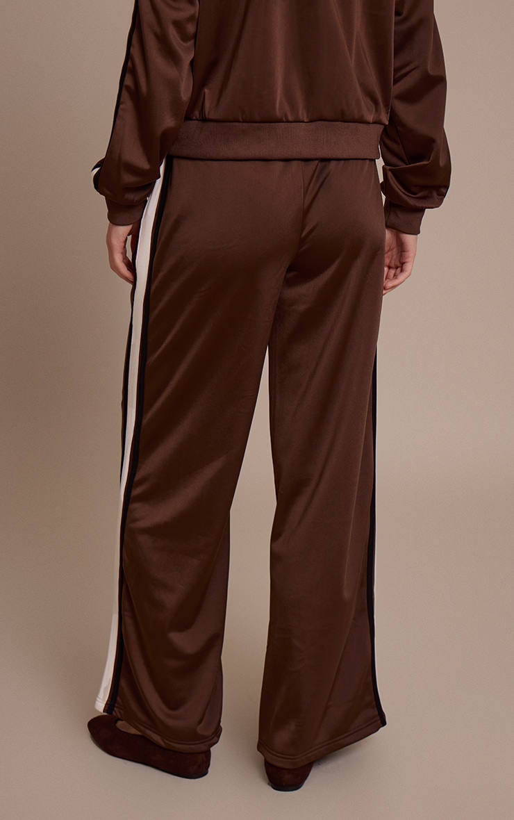 Espresso Tricot Contrast Side Stripe Wide Leg Sweatpants image 3