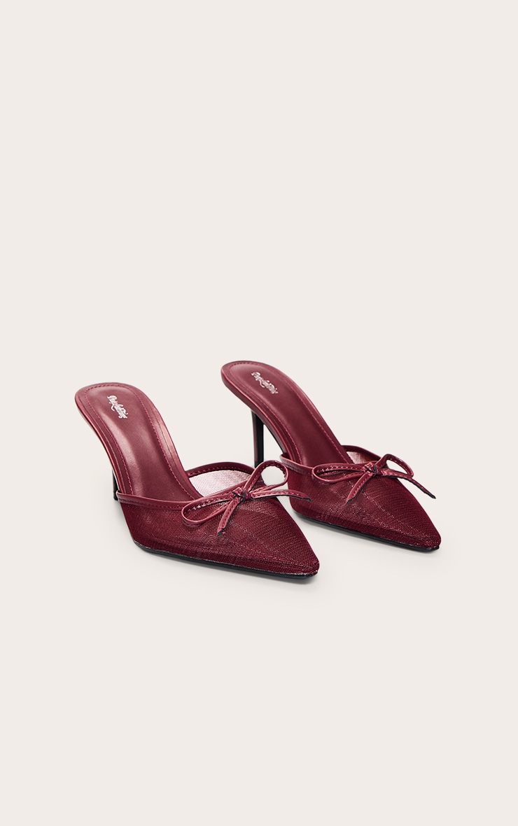 Plum Mesh Bow Detail Mule image 3