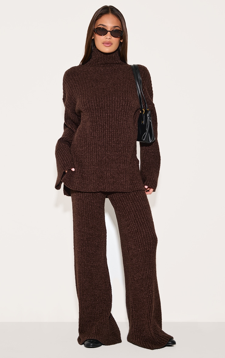 Chocolate Rib Boucle Knit Oversized Jumper image 3