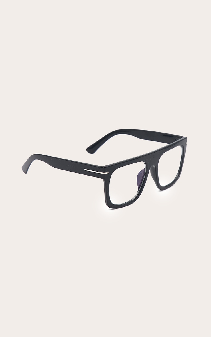 Lunettes de repos carrées noires à verres anti-lumière bleue image 3