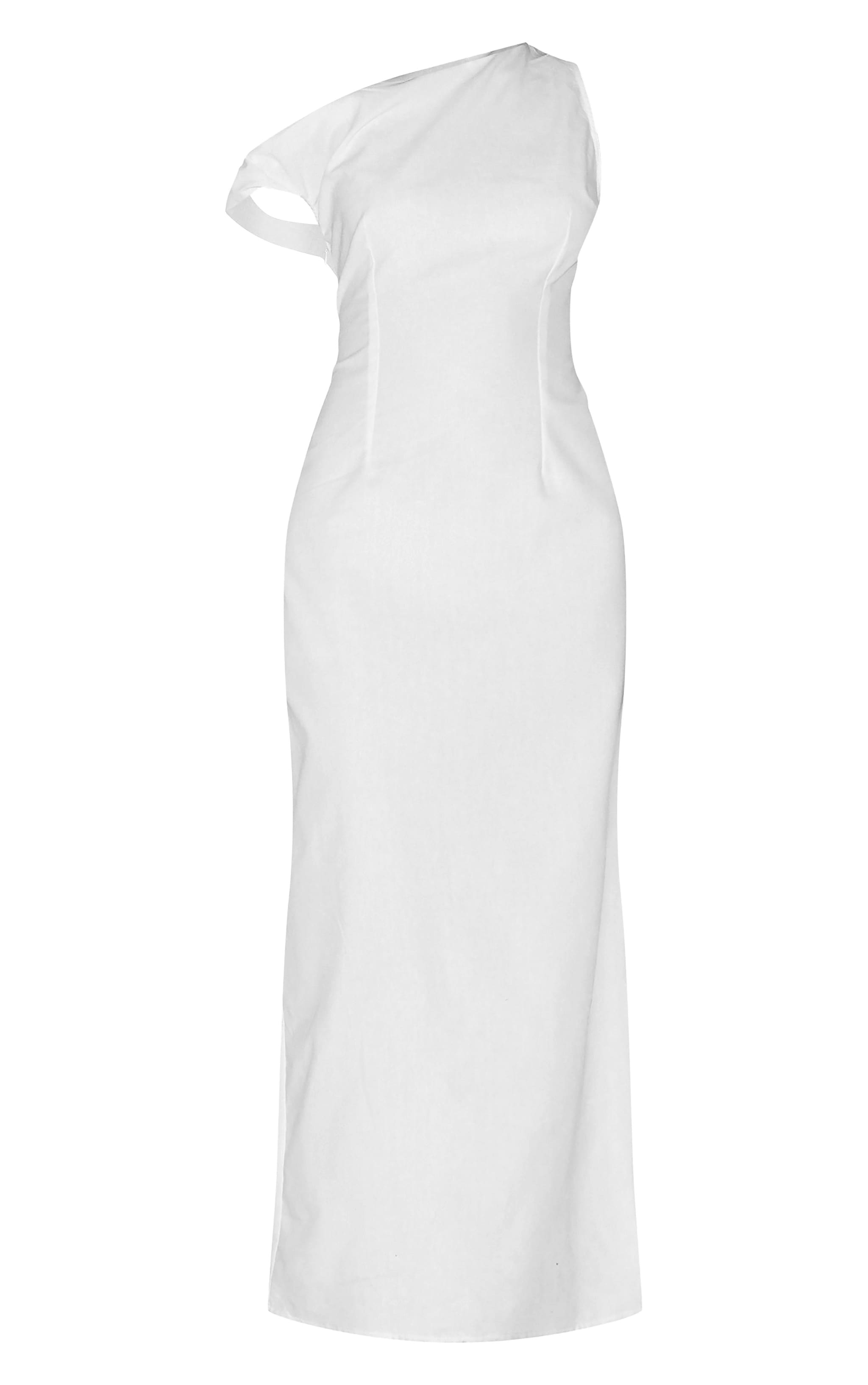 White Knot Shoulder Maxi Dress image 5