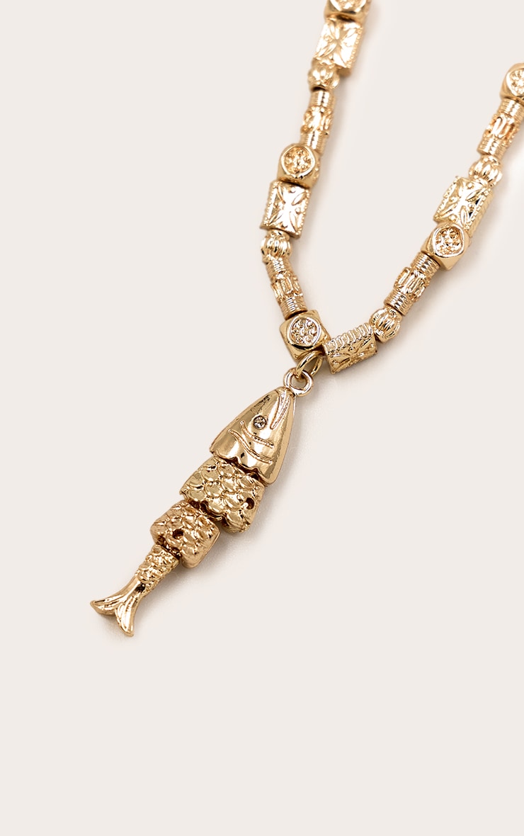 Gold Fish Chain Detail Necklace image 3